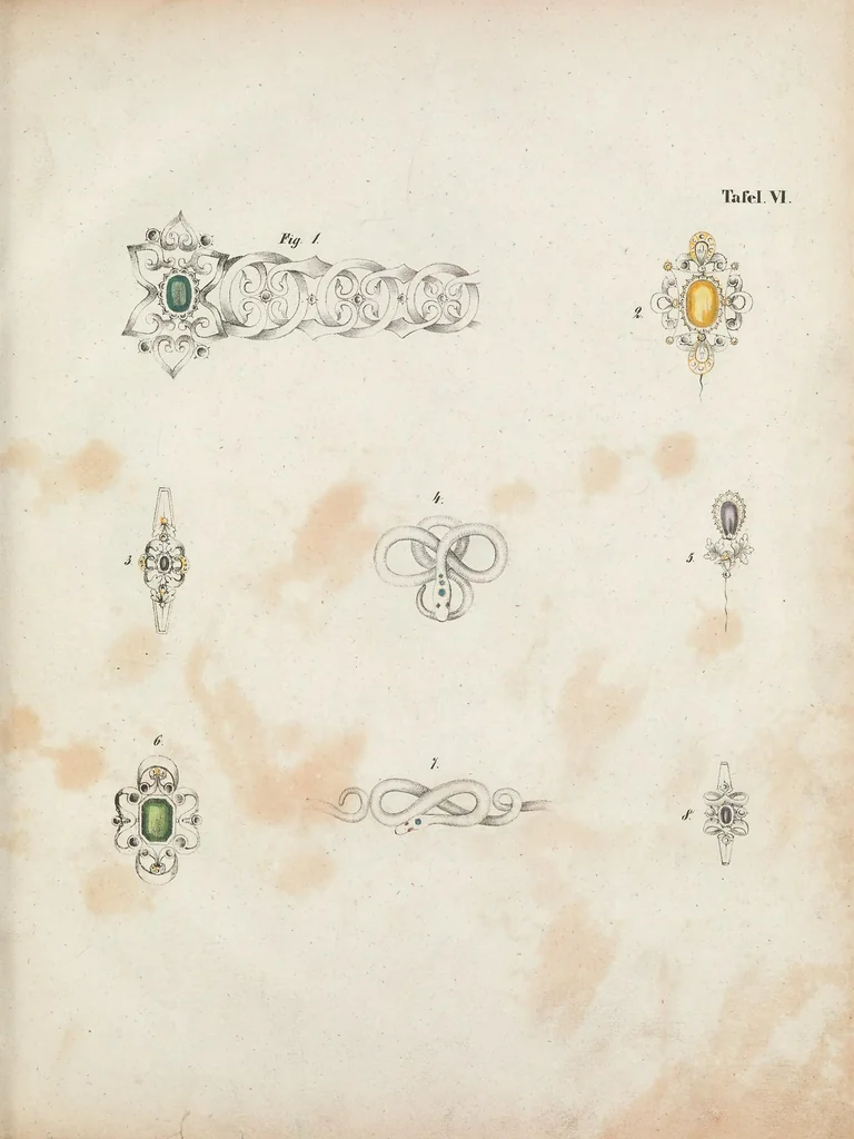 An illustration from Musterblätter für Gold- und Silber-Arbeiter und Juveliere, 1836, leaf 13