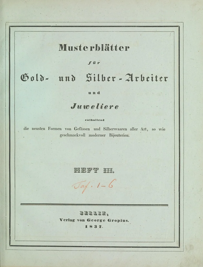 An illustration from Musterblätter für Gold- und Silber-Arbeiter und Juveliere, 1836, leaf 37