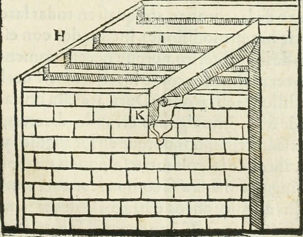 An illustration from M. Vitruuio Pollion De architectura : diuidido en diez libros, traduzidos de Latin en Castellano por Miguel de Vrrea architecto, y facado en su perfectio por Iuan Gracian impressor vezino de Alcala, 1582, leaf 106
