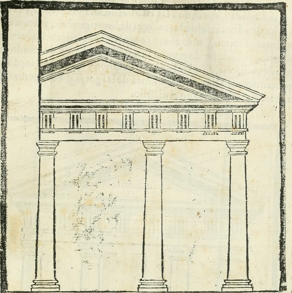 An illustration from M. Vitruuio Pollion De architectura : diuidido en diez libros, traduzidos de Latin en Castellano por Miguel de Vrrea architecto, y facado en su perfectio por Iuan Gracian impressor vezino de Alcala, 1582, leaf 112