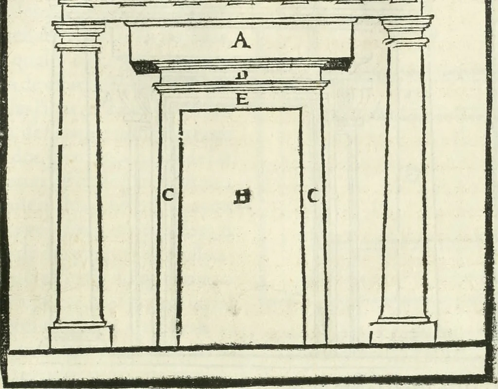 An illustration from M. Vitruuio Pollion De architectura : diuidido en diez libros, traduzidos de Latin en Castellano por Miguel de Vrrea architecto, y facado en su perfectio por Iuan Gracian impressor vezino de Alcala, 1582, leaf 118