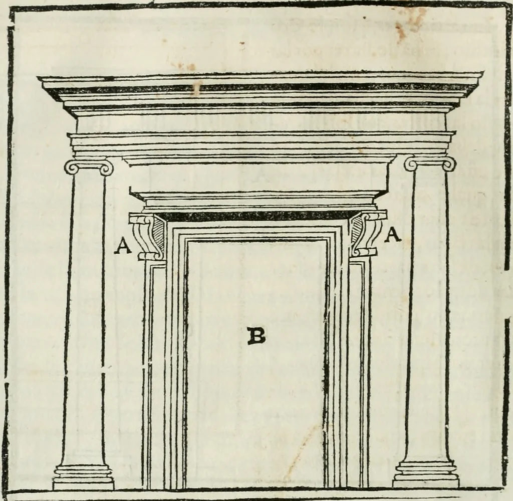 An illustration from M. Vitruuio Pollion De architectura : diuidido en diez libros, traduzidos de Latin en Castellano por Miguel de Vrrea architecto, y facado en su perfectio por Iuan Gracian impressor vezino de Alcala, 1582, leaf 119
