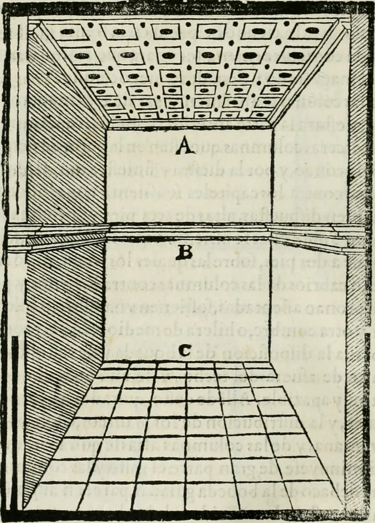 An illustration from M. Vitruuio Pollion De architectura : diuidido en diez libros, traduzidos de Latin en Castellano por Miguel de Vrrea architecto, y facado en su perfectio por Iuan Gracian impressor vezino de Alcala, 1582, leaf 133