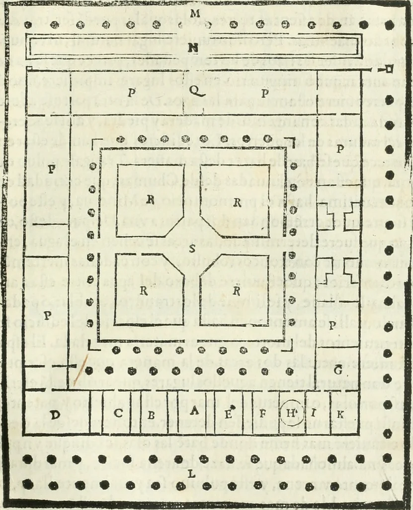An illustration from M. Vitruuio Pollion De architectura : diuidido en diez libros, traduzidos de Latin en Castellano por Miguel de Vrrea architecto, y facado en su perfectio por Iuan Gracian impressor vezino de Alcala, 1582, leaf 154