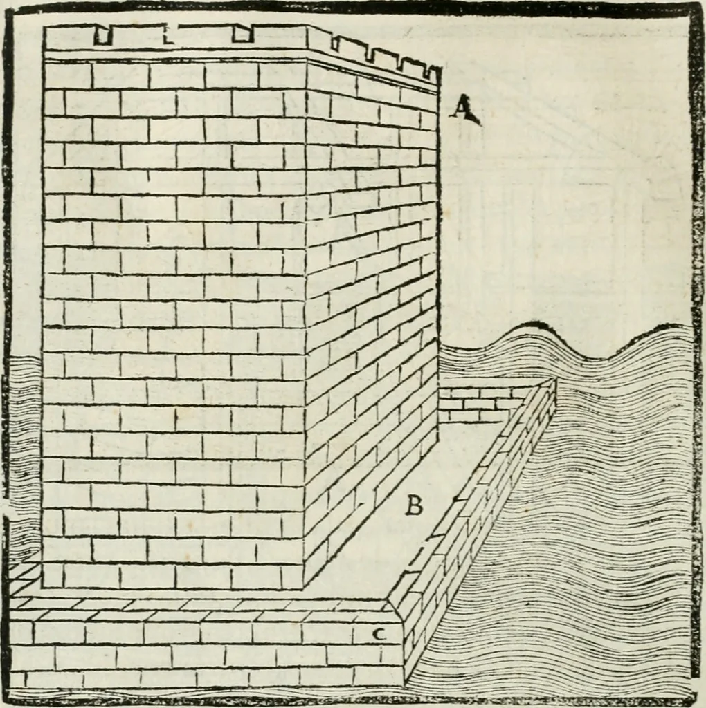 An illustration from M. Vitruuio Pollion De architectura : diuidido en diez libros, traduzidos de Latin en Castellano por Miguel de Vrrea architecto, y facado en su perfectio por Iuan Gracian impressor vezino de Alcala, 1582, leaf 157