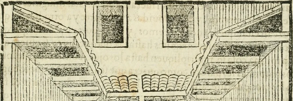 An illustration from M. Vitruuio Pollion De architectura : diuidido en diez libros, traduzidos de Latin en Castellano por Miguel de Vrrea architecto, y facado en su perfectio por Iuan Gracian impressor vezino de Alcala, 1582, leaf 166