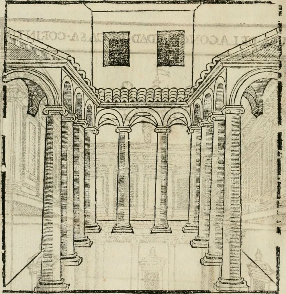 An illustration from M. Vitruuio Pollion De architectura : diuidido en diez libros, traduzidos de Latin en Castellano por Miguel de Vrrea architecto, y facado en su perfectio por Iuan Gracian impressor vezino de Alcala, 1582, leaf 167