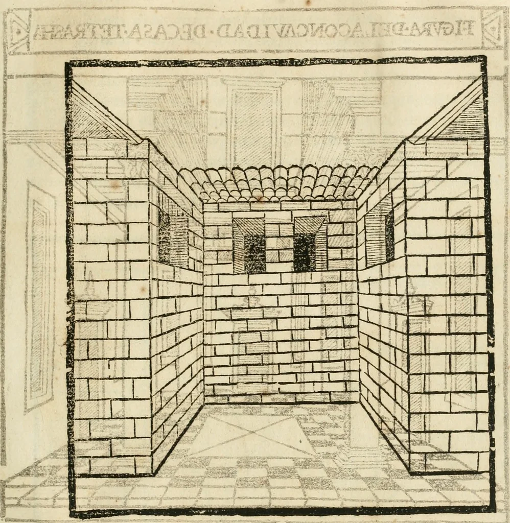 An illustration from M. Vitruuio Pollion De architectura : diuidido en diez libros, traduzidos de Latin en Castellano por Miguel de Vrrea architecto, y facado en su perfectio por Iuan Gracian impressor vezino de Alcala, 1582, leaf 170