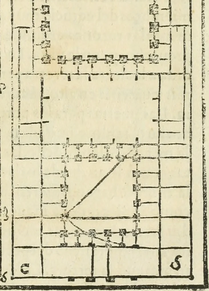 An illustration from M. Vitruuio Pollion De architectura : diuidido en diez libros, traduzidos de Latin en Castellano por Miguel de Vrrea architecto, y facado en su perfectio por Iuan Gracian impressor vezino de Alcala, 1582, leaf 172