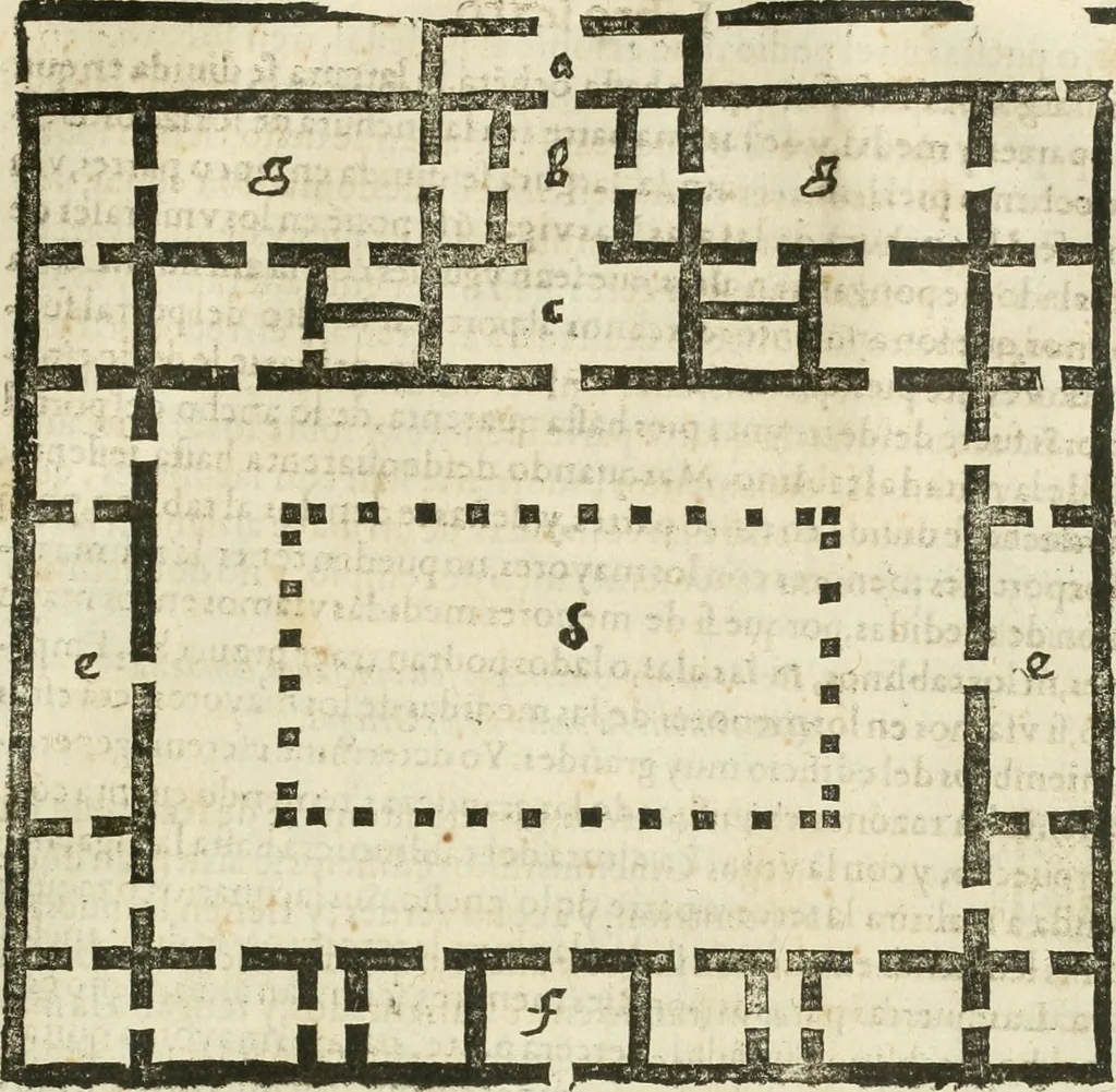 An illustration from M. Vitruuio Pollion De architectura : diuidido en diez libros, traduzidos de Latin en Castellano por Miguel de Vrrea architecto, y facado en su perfectio por Iuan Gracian impressor vezino de Alcala, 1582, leaf 174