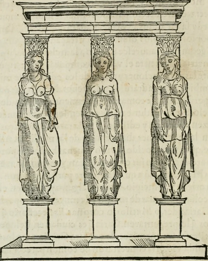 An illustration from M. Vitruuio Pollion De architectura : diuidido en diez libros, traduzidos de Latin en Castellano por Miguel de Vrrea architecto, y facado en su perfectio por Iuan Gracian impressor vezino de Alcala, 1582, leaf 19