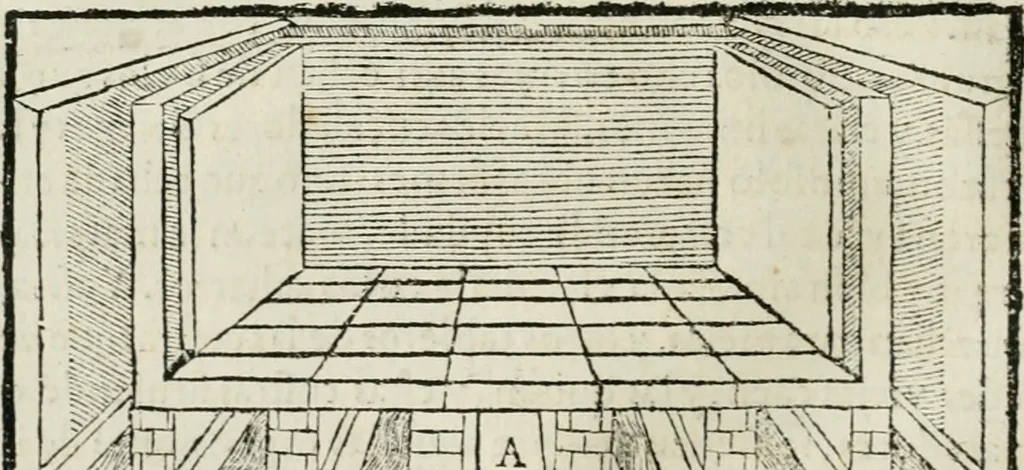 An illustration from M. Vitruuio Pollion De architectura : diuidido en diez libros, traduzidos de Latin en Castellano por Miguel de Vrrea architecto, y facado en su perfectio por Iuan Gracian impressor vezino de Alcala, 1582, leaf 197