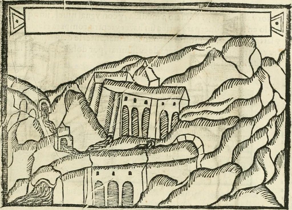 An illustration from M. Vitruuio Pollion De architectura : diuidido en diez libros, traduzidos de Latin en Castellano por Miguel de Vrrea architecto, y facado en su perfectio por Iuan Gracian impressor vezino de Alcala, 1582, leaf 224