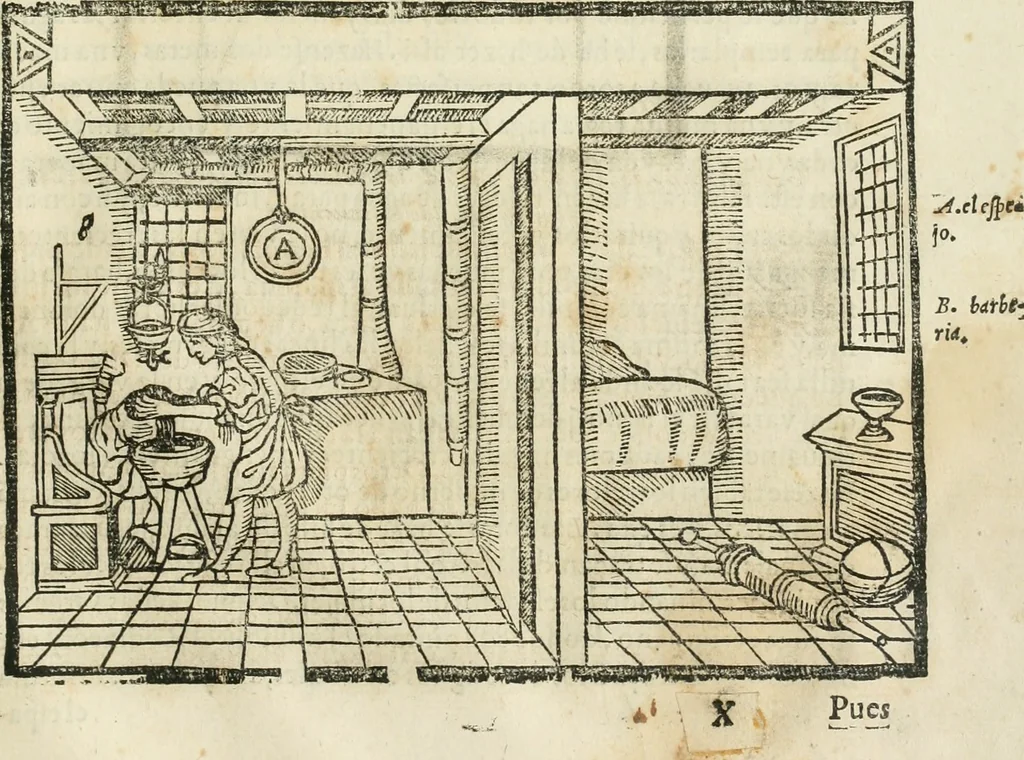 An illustration from M. Vitruuio Pollion De architectura : diuidido en diez libros, traduzidos de Latin en Castellano por Miguel de Vrrea architecto, y facado en su perfectio por Iuan Gracian impressor vezino de Alcala, 1582, leaf 248