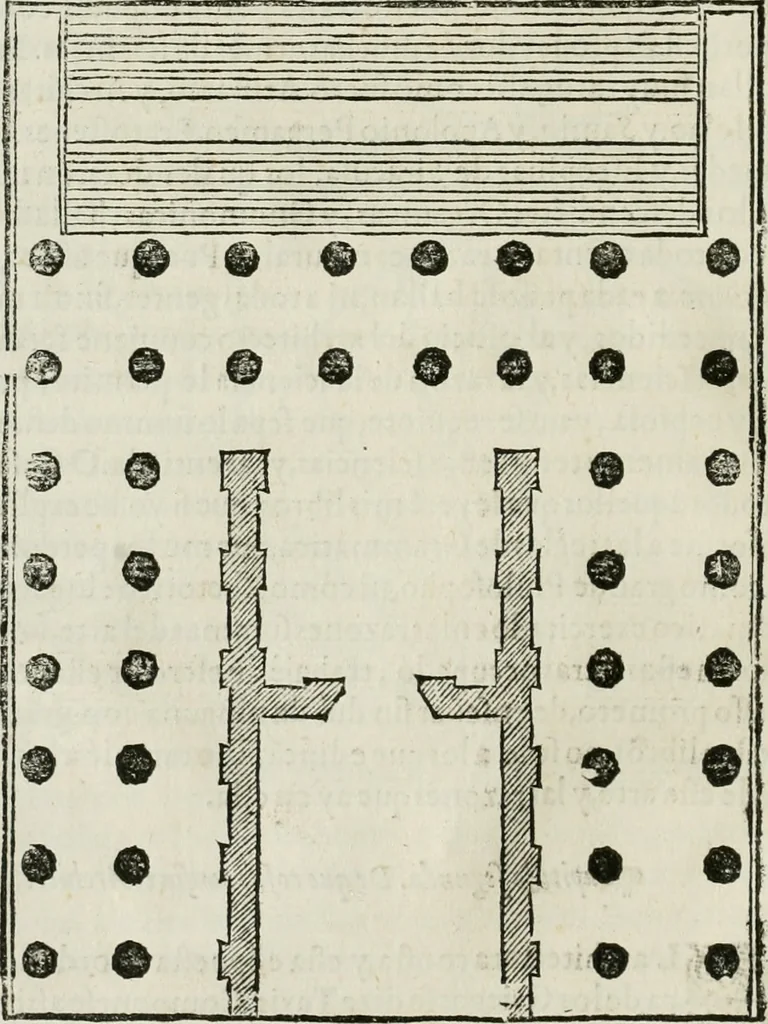 An illustration from M. Vitruuio Pollion De architectura : diuidido en diez libros, traduzidos de Latin en Castellano por Miguel de Vrrea architecto, y facado en su perfectio por Iuan Gracian impressor vezino de Alcala, 1582, leaf 25
