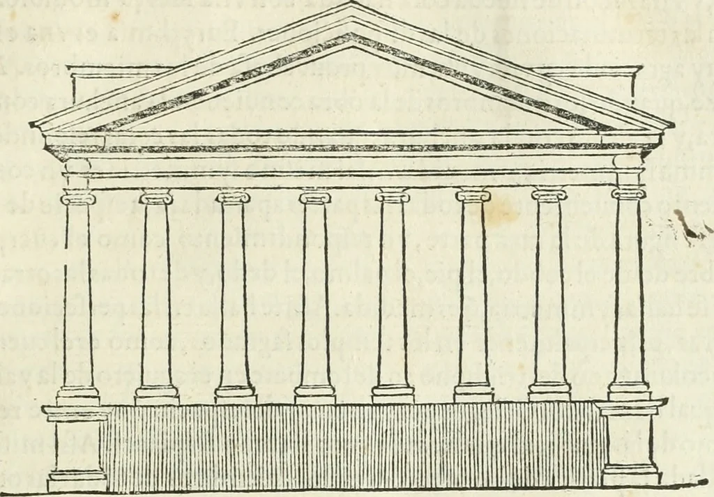 An illustration from M. Vitruuio Pollion De architectura : diuidido en diez libros, traduzidos de Latin en Castellano por Miguel de Vrrea architecto, y facado en su perfectio por Iuan Gracian impressor vezino de Alcala, 1582, leaf 26
