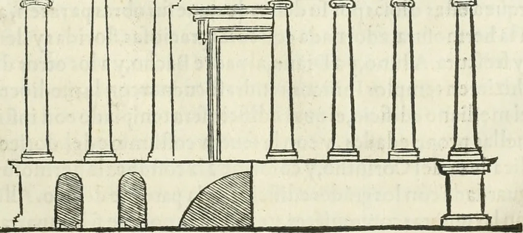 An illustration from M. Vitruuio Pollion De architectura : diuidido en diez libros, traduzidos de Latin en Castellano por Miguel de Vrrea architecto, y facado en su perfectio por Iuan Gracian impressor vezino de Alcala, 1582, leaf 26