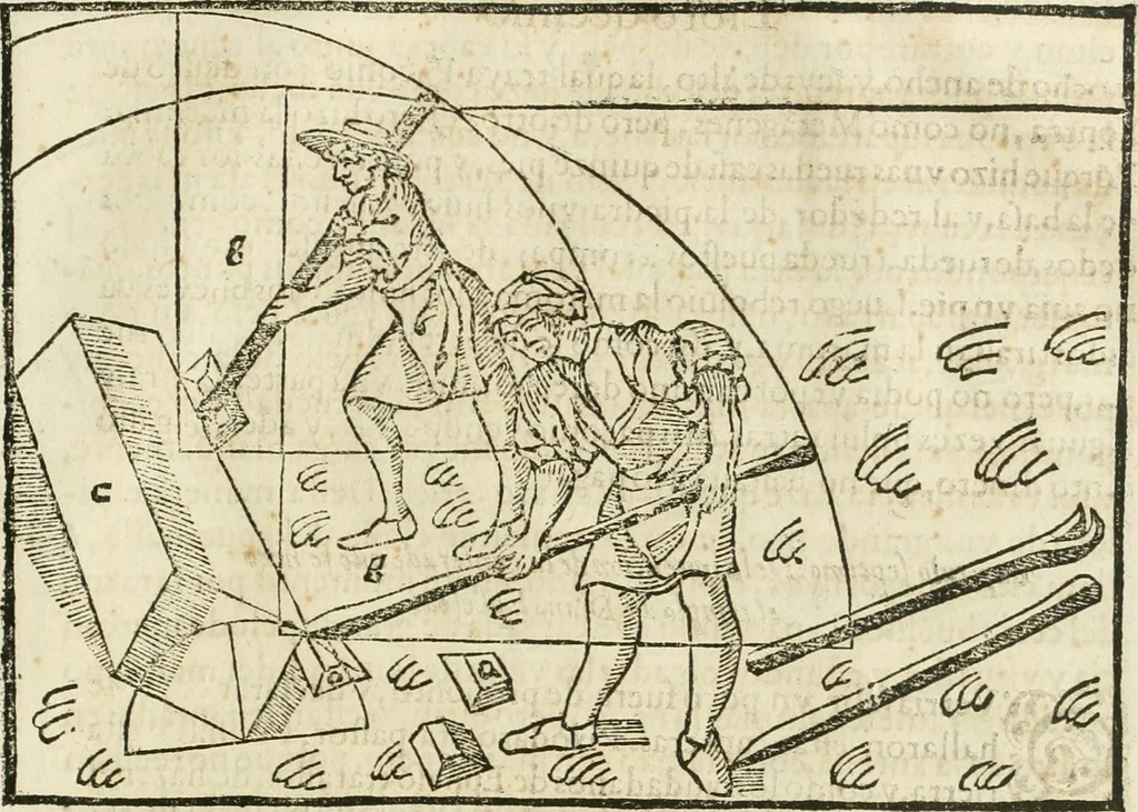 An illustration from M. Vitruuio Pollion De architectura : diuidido en diez libros, traduzidos de Latin en Castellano por Miguel de Vrrea architecto, y facado en su perfectio por Iuan Gracian impressor vezino de Alcala, 1582, leaf 262
