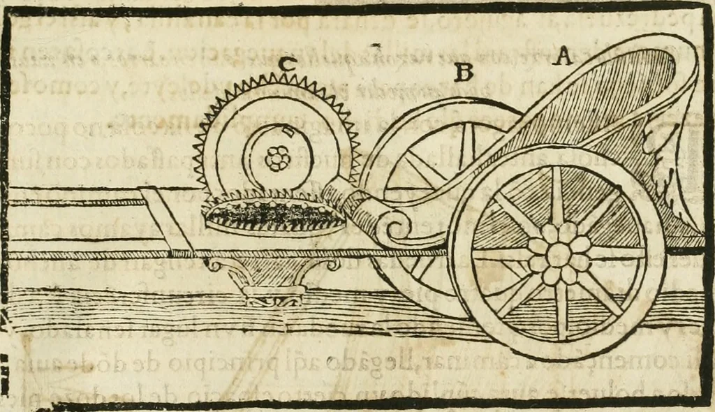 An illustration from M. Vitruuio Pollion De architectura : diuidido en diez libros, traduzidos de Latin en Castellano por Miguel de Vrrea architecto, y facado en su perfectio por Iuan Gracian impressor vezino de Alcala, 1582, leaf 274