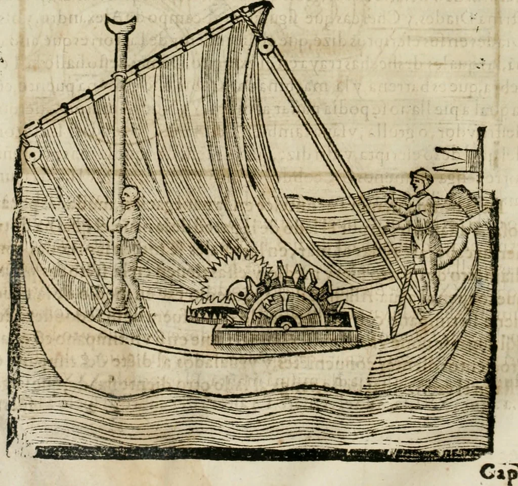 An illustration from M. Vitruuio Pollion De architectura : diuidido en diez libros, traduzidos de Latin en Castellano por Miguel de Vrrea architecto, y facado en su perfectio por Iuan Gracian impressor vezino de Alcala, 1582, leaf 275
