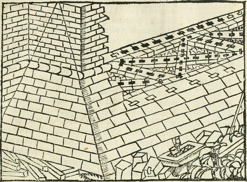 An illustration from M. Vitruuio Pollion De architectura : diuidido en diez libros, traduzidos de Latin en Castellano por Miguel de Vrrea architecto, y facado en su perfectio por Iuan Gracian impressor vezino de Alcala, 1582, leaf 36