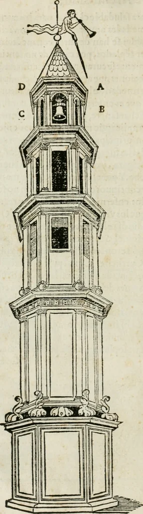 An illustration from M. Vitruuio Pollion De architectura : diuidido en diez libros, traduzidos de Latin en Castellano por Miguel de Vrrea architecto, y facado en su perfectio por Iuan Gracian impressor vezino de Alcala, 1582, leaf 39