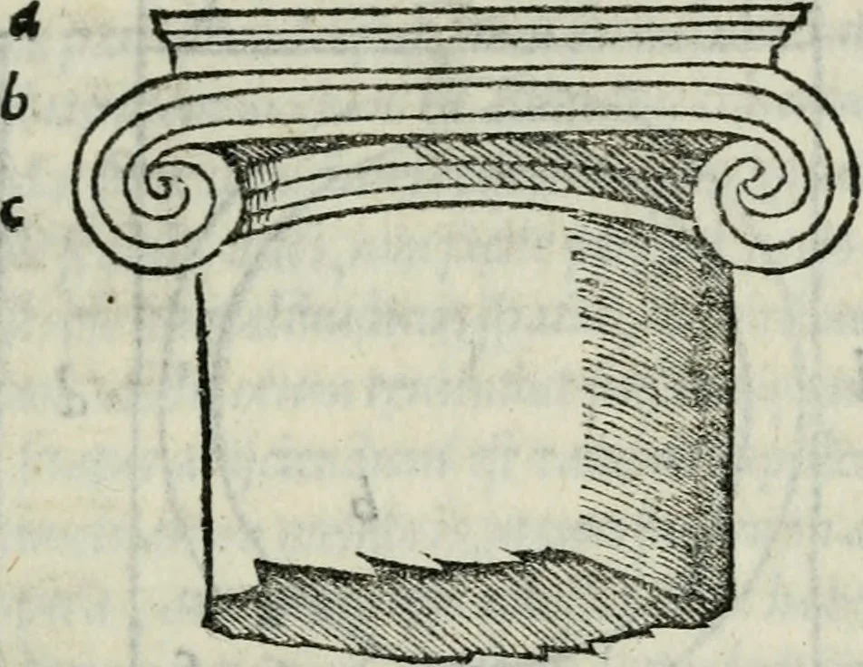 An illustration from M. Vitrvvii De architectvra libri decem : nuper maxima diligentia castigati atq[ue] excusi : additis Iulij Frontini De aqueductibus libris propter materiae affinitatem, 1522, leaf 116