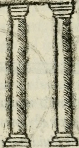 An illustration from M. Vitrvvii De architectvra libri decem : nuper maxima diligentia castigati atq[ue] excusi : additis Iulij Frontini De aqueductibus libris propter materiae affinitatem, 1522, leaf 143