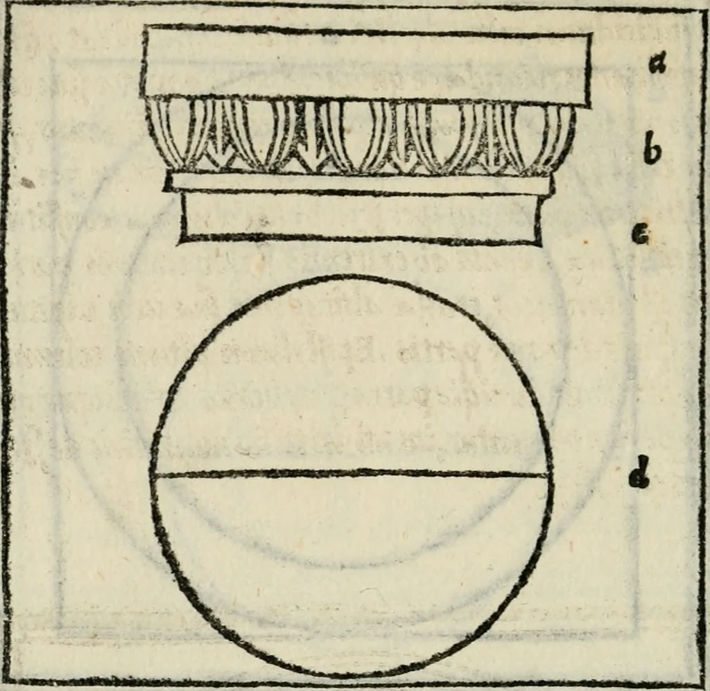 An illustration from M. Vitrvvii De architectvra libri decem : nuper maxima diligentia castigati atq[ue] excusi : additis Iulij Frontini De aqueductibus libris propter materiae affinitatem, 1522, leaf 157