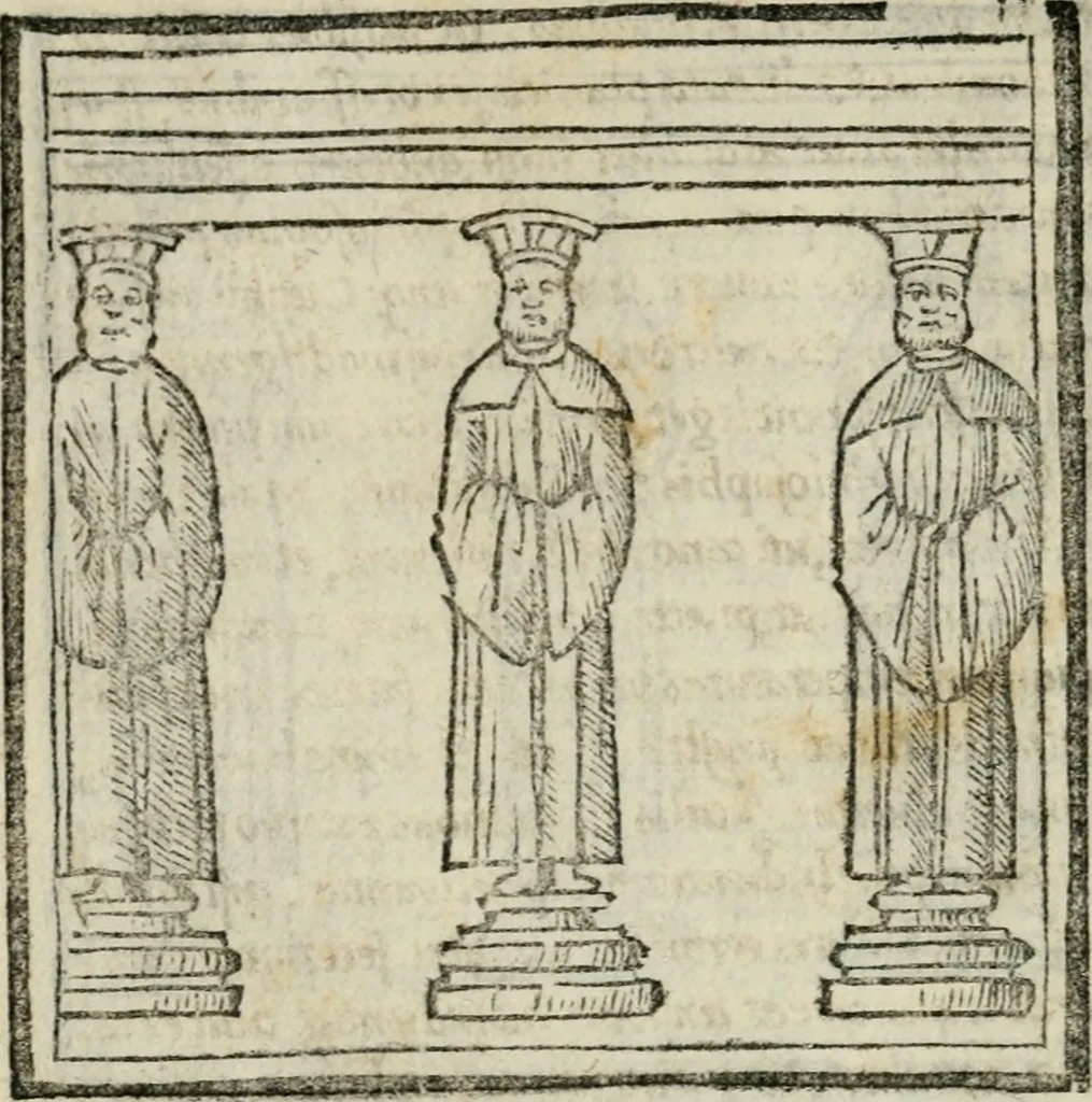 An illustration from M. Vitrvvii De architectvra libri decem : nuper maxima diligentia castigati atq[ue] excusi : additis Iulij Frontini De aqueductibus libris propter materiae affinitatem, 1522, leaf 17