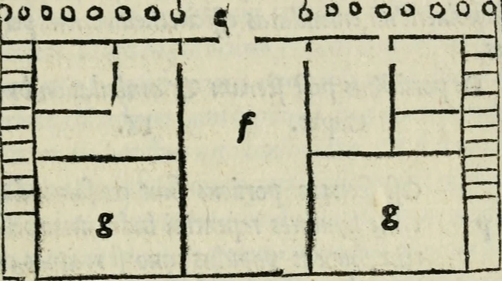An illustration from M. Vitrvvii De architectvra libri decem : nuper maxima diligentia castigati atq[ue] excusi : additis Iulij Frontini De aqueductibus libris propter materiae affinitatem, 1522, leaf 186