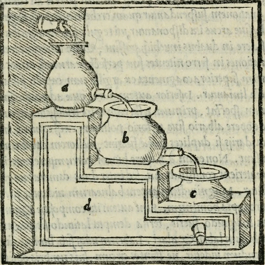 An illustration from M. Vitrvvii De architectvra libri decem : nuper maxima diligentia castigati atq[ue] excusi : additis Iulij Frontini De aqueductibus libris propter materiae affinitatem, 1522, leaf 192
