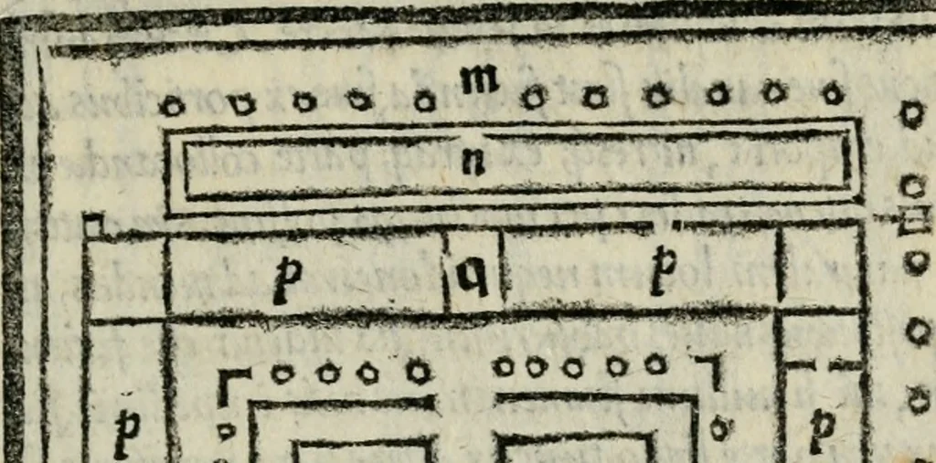 An illustration from M. Vitrvvii De architectvra libri decem : nuper maxima diligentia castigati atq[ue] excusi : additis Iulij Frontini De aqueductibus libris propter materiae affinitatem, 1522, leaf 196