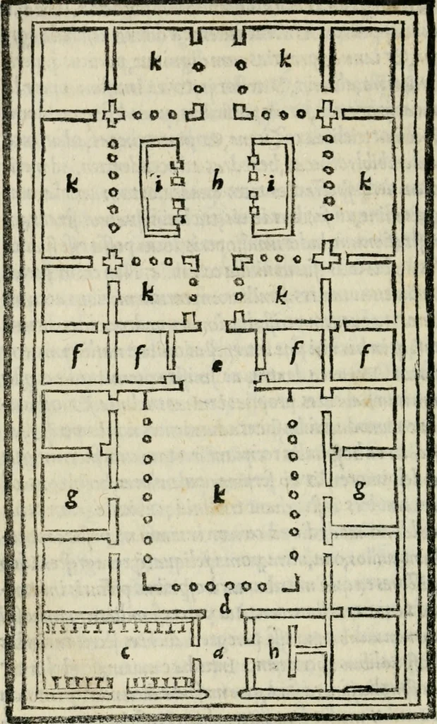 An illustration from M. Vitrvvii De architectvra libri decem : nuper maxima diligentia castigati atq[ue] excusi : additis Iulij Frontini De aqueductibus libris propter materiae affinitatem, 1522, leaf 229