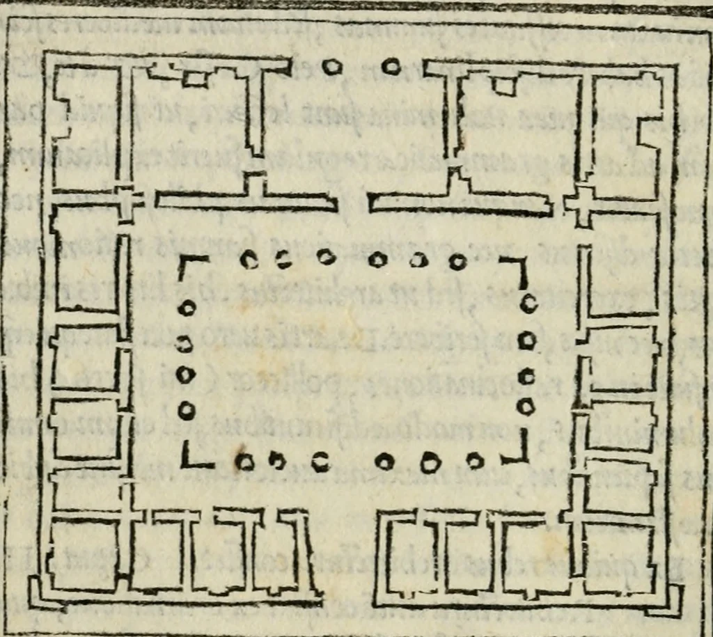 An illustration from M. Vitrvvii De architectvra libri decem : nuper maxima diligentia castigati atq[ue] excusi : additis Iulij Frontini De aqueductibus libris propter materiae affinitatem, 1522, leaf 23