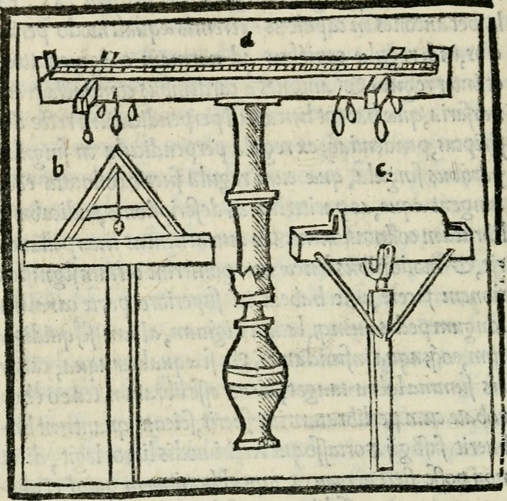 An illustration from M. Vitrvvii De architectvra libri decem : nuper maxima diligentia castigati atq[ue] excusi : additis Iulij Frontini De aqueductibus libris propter materiae affinitatem, 1522, leaf 287