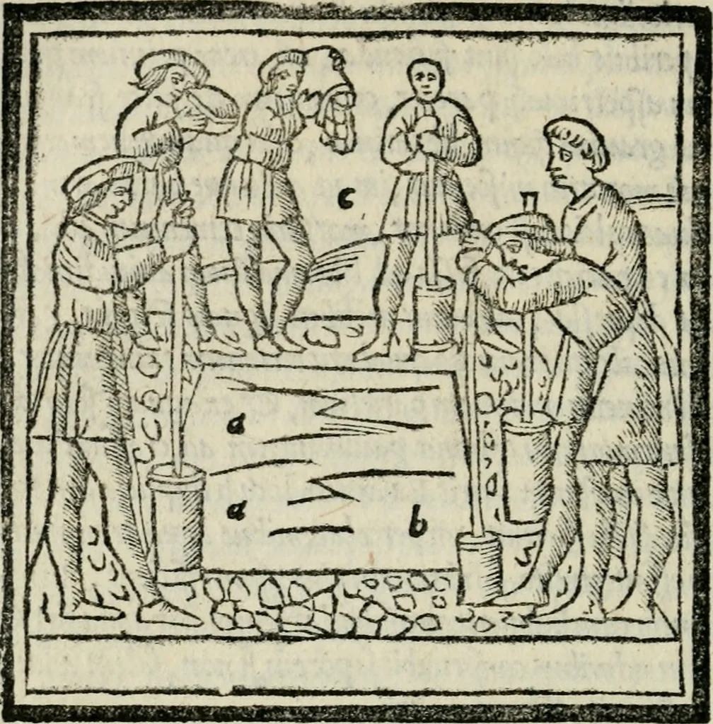 An illustration from M. Vitrvvii De architectvra libri decem : nuper maxima diligentia castigati atq[ue] excusi : additis Iulij Frontini De aqueductibus libris propter materiae affinitatem, 1522, leaf 295