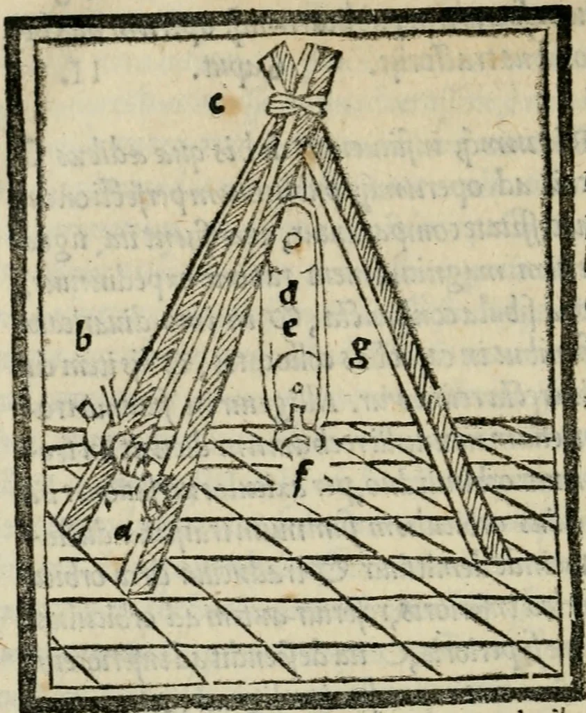 An illustration from M. Vitrvvii De architectvra libri decem : nuper maxima diligentia castigati atq[ue] excusi : additis Iulij Frontini De aqueductibus libris propter materiae affinitatem, 1522, leaf 339