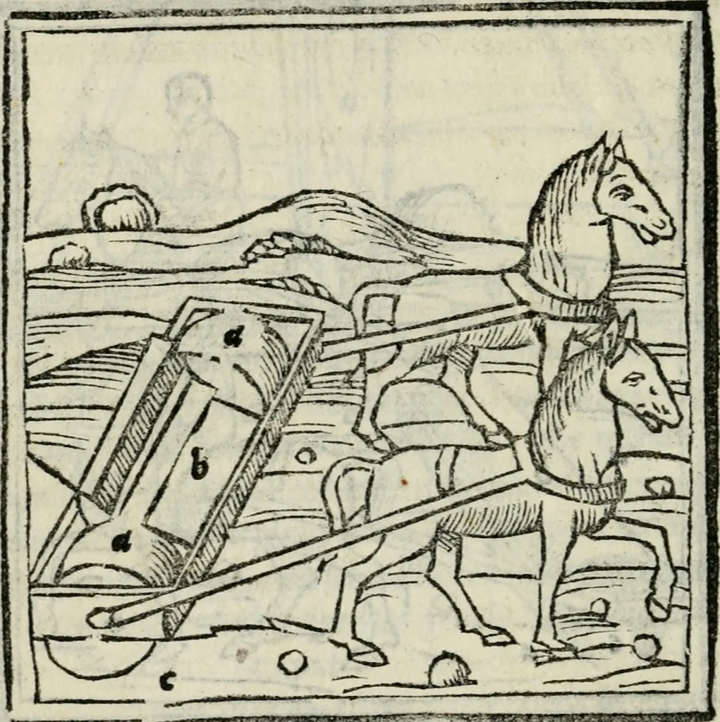 An illustration from M. Vitrvvii De architectvra libri decem : nuper maxima diligentia castigati atq[ue] excusi : additis Iulij Frontini De aqueductibus libris propter materiae affinitatem, 1522, leaf 345