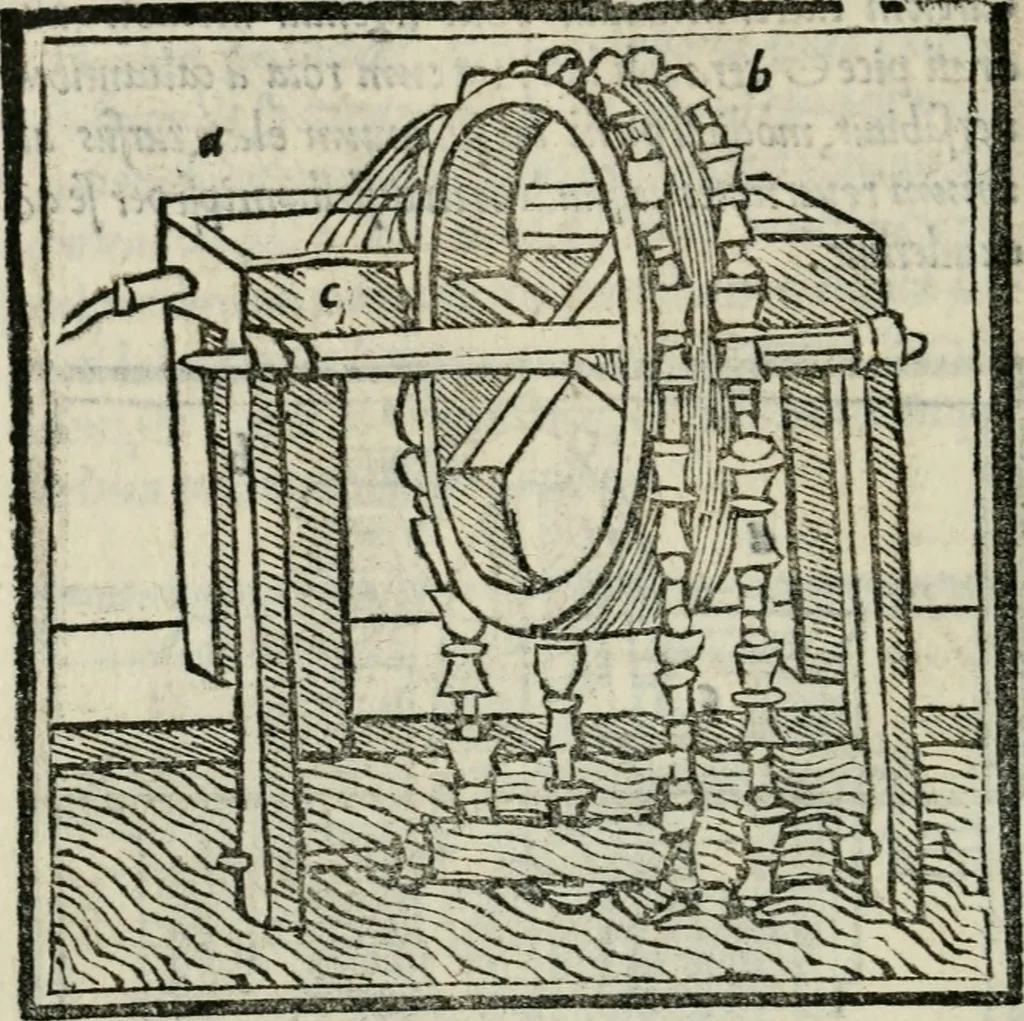 An illustration from M. Vitrvvii De architectvra libri decem : nuper maxima diligentia castigati atq[ue] excusi : additis Iulij Frontini De aqueductibus libris propter materiae affinitatem, 1522, leaf 353