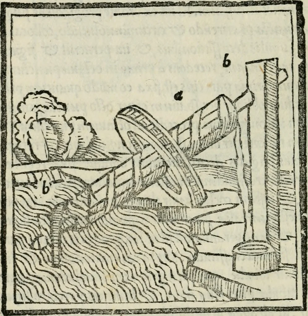 An illustration from M. Vitrvvii De architectvra libri decem : nuper maxima diligentia castigati atq[ue] excusi : additis Iulij Frontini De aqueductibus libris propter materiae affinitatem, 1522, leaf 357
