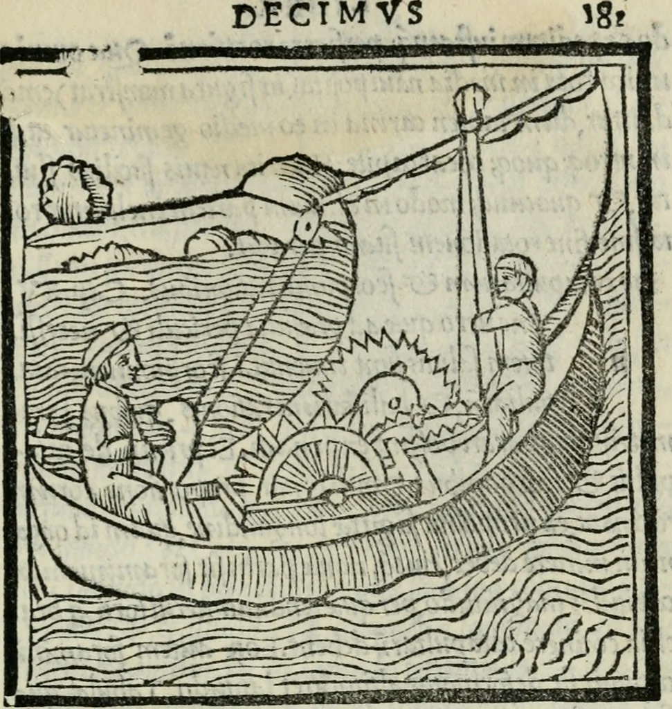 An illustration from M. Vitrvvii De architectvra libri decem : nuper maxima diligentia castigati atq[ue] excusi : additis Iulij Frontini De aqueductibus libris propter materiae affinitatem, 1522, leaf 366