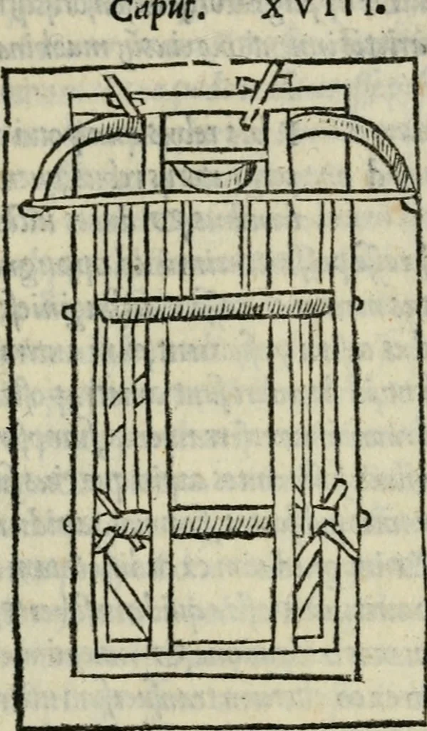 An illustration from M. Vitrvvii De architectvra libri decem : nuper maxima diligentia castigati atq[ue] excusi : additis Iulij Frontini De aqueductibus libris propter materiae affinitatem, 1522, leaf 374