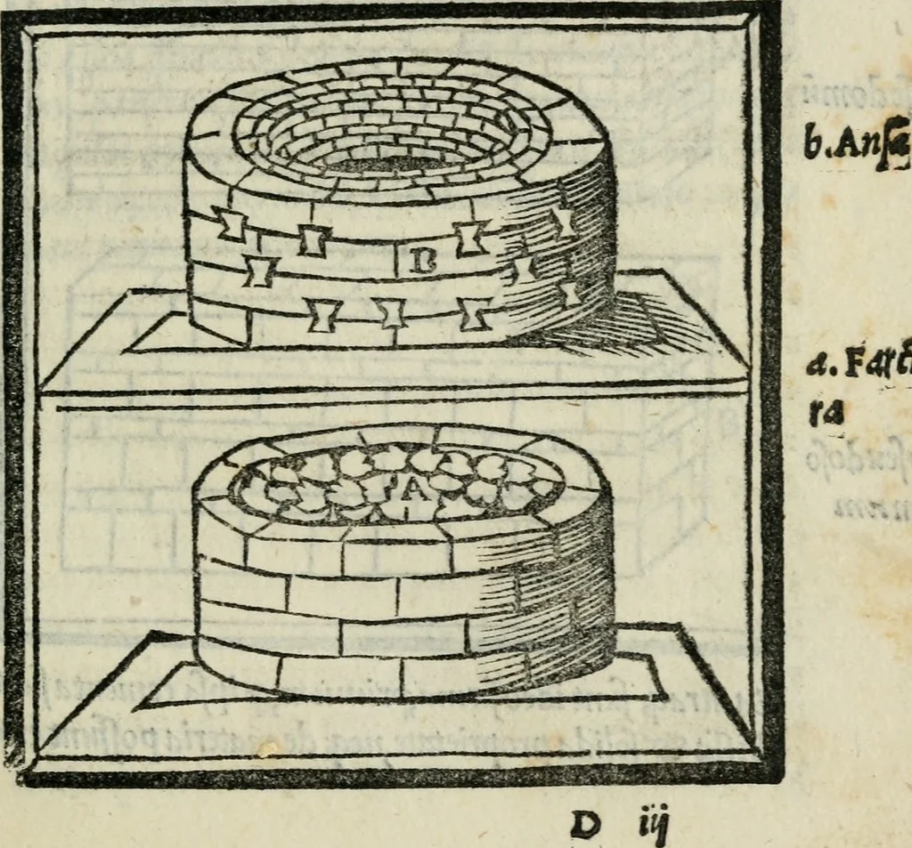 An illustration from M. Vitrvvii De architectvra libri decem : nuper maxima diligentia castigati atq[ue] excusi : additis Iulij Frontini De aqueductibus libris propter materiae affinitatem, 1522, leaf 72
