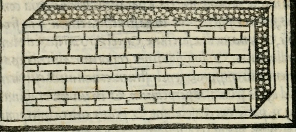 An illustration from M. Vitrvvii De architectvra libri decem : nuper maxima diligentia castigati atq[ue] excusi : additis Iulij Frontini De aqueductibus libris propter materiae affinitatem, 1522, leaf 75