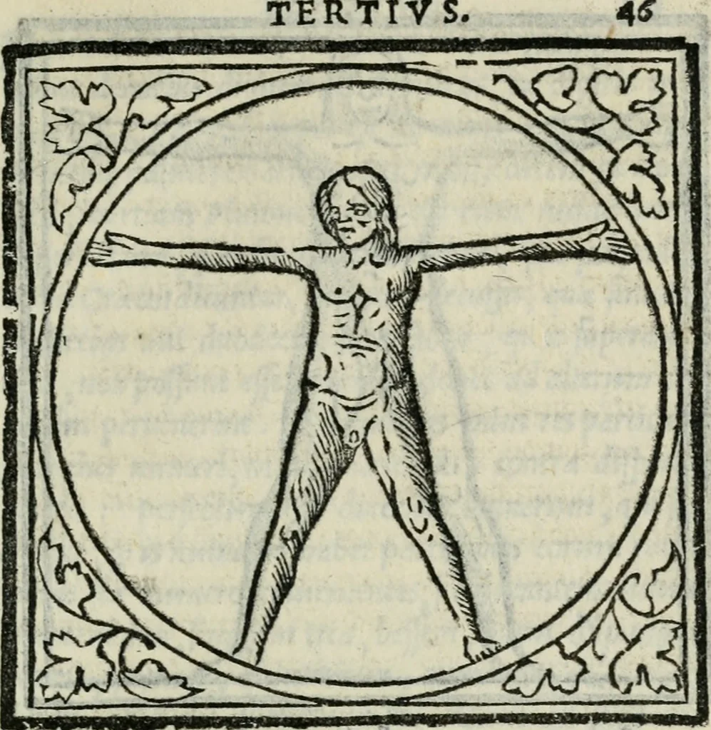 An illustration from M. Vitrvvii De architectvra libri decem : nuper maxima diligentia castigati atq[ue] excusi : additis Iulij Frontini De aqueductibus libris propter materiae affinitatem, 1522, leaf 94