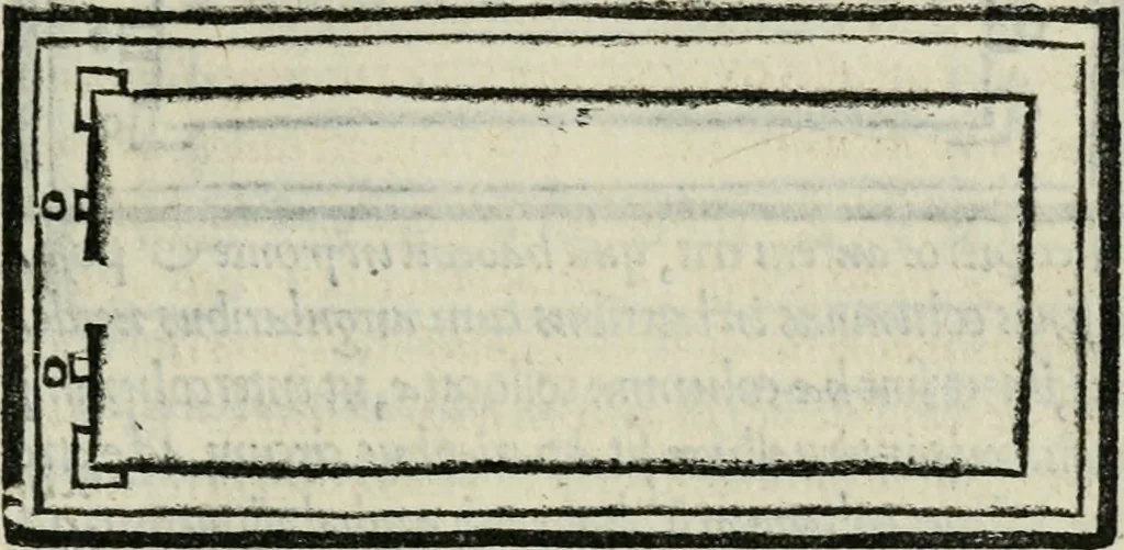 An illustration from M. Vitrvvii De architectvra libri decem : nuper maxima diligentia castigati atq[ue] excusi : additis Iulij Frontini De aqueductibus libris propter materiae affinitatem, 1522, leaf 98