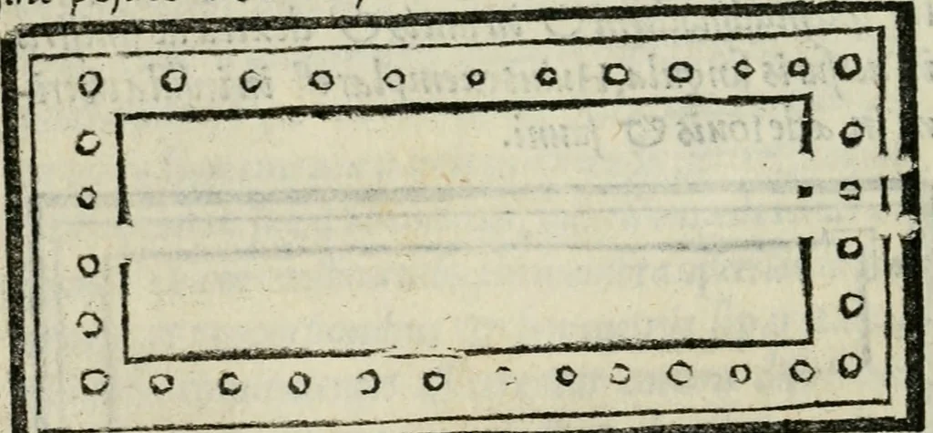 An illustration from M. Vitrvvii De architectvra libri decem : nuper maxima diligentia castigati atq[ue] excusi : additis Iulij Frontini De aqueductibus libris propter materiae affinitatem, 1522, leaf 99