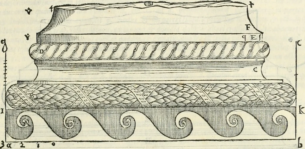 An illustration from M. Vitrvvii Pollionis De architectura libri decem, 1567, leaf 136