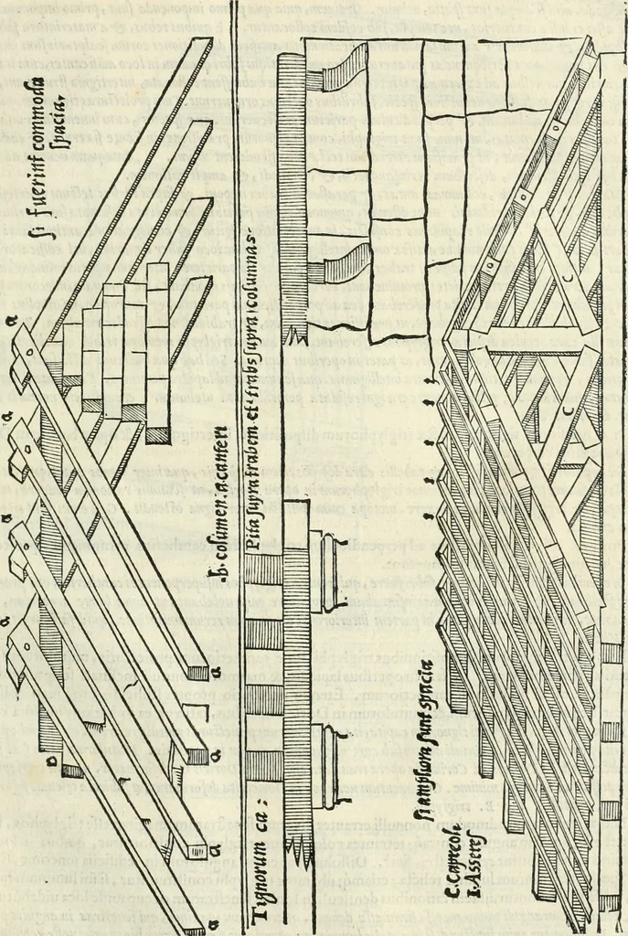 An illustration from M. Vitrvvii Pollionis De architectura libri decem, 1567, leaf 150